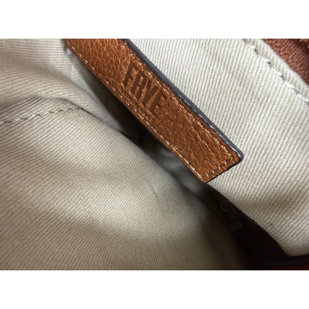 Frye Women's Chestnut Purse Cross Body Leather Ring Detail - Picture 11 of 15